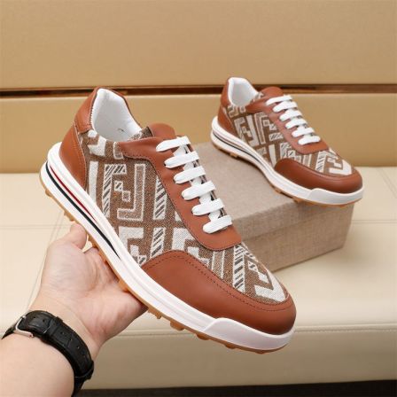 男鞋春季轻奢时尚百搭男士潮流运动休闲板鞋印花男士皮面潮鞋