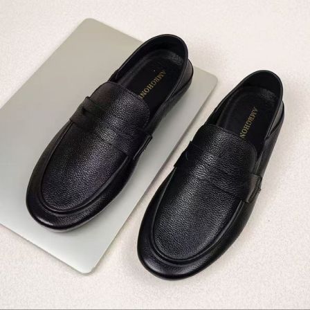 头层牛皮春季新款男士一脚蹬豆豆鞋懒人鞋子男韩版潮流百搭鞋子男