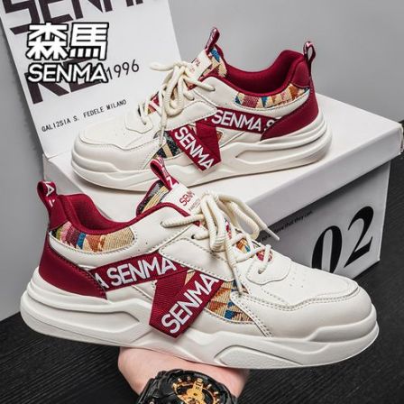 SENMA/森马男鞋2026新款春季百搭运动休闲低帮板鞋厚底增高小白鞋