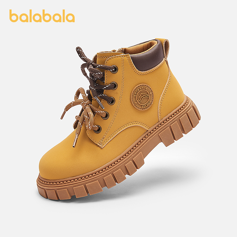 巴拉巴拉童鞋儿童靴子男童女童大黄靴春秋新款马丁靴防滑短靴主图