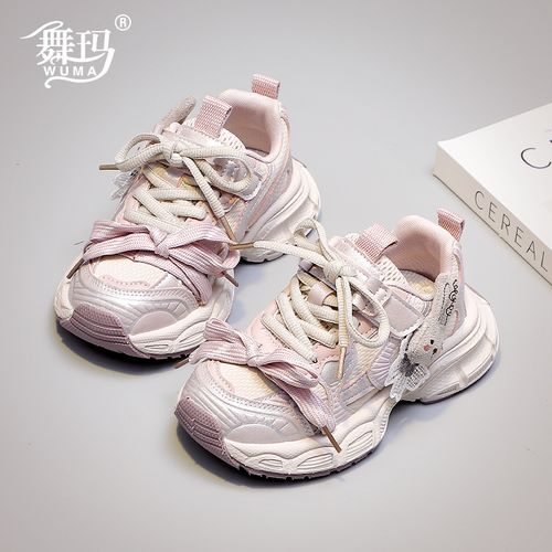 舞玛女童运动鞋儿童鞋子2026新款春秋季网面透气休闲鞋537092主图