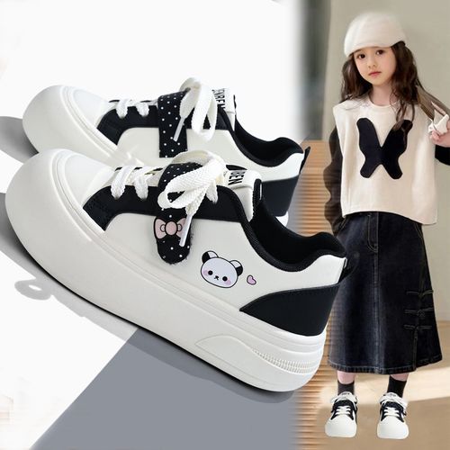 女童运动鞋2026春季新款透气轻便百搭女孩板鞋防滑学生儿童小白鞋主图