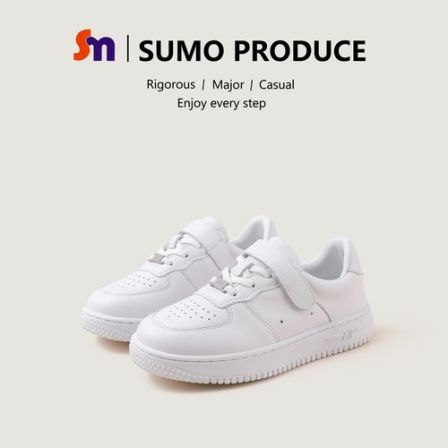 素陌儿童小白鞋真皮透气百搭运动男女童大童白色休闲鞋低帮1588