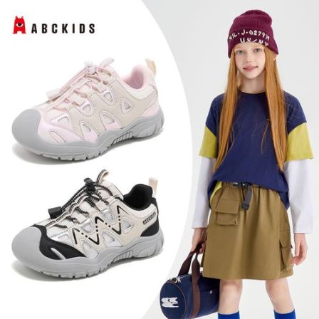 Abckids童鞋2026年春季女童网面透气运动鞋轻便儿童男防滑跑步鞋