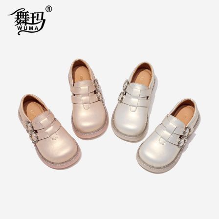 舞玛女童鞋子儿童皮鞋2026年春季新款满口公主软底简约单鞋616019