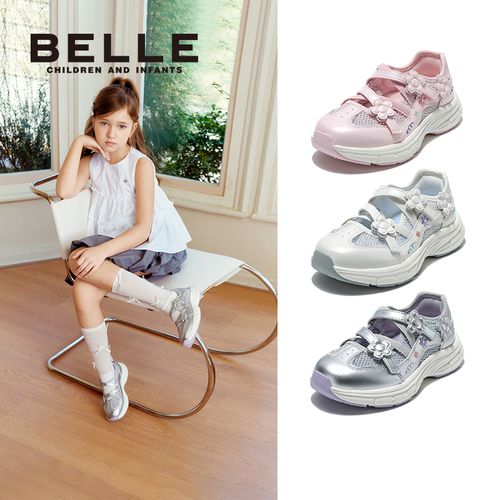 【俏花·玛丽珍】百丽防滑女童春季夏季休闲风运动鞋网面T头鞋RK0568主图