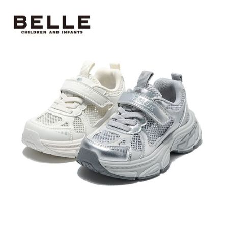 百丽透气防滑儿童女运动鞋老爹鞋夏季小白鞋RK0615
