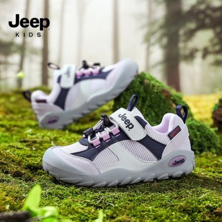 Jeep儿童跑步鞋春季新款男童运动鞋软底网面轻便透气户外女童鞋子