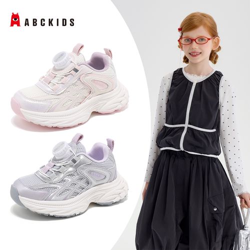 Abckids童鞋2026年春季女童网面透气运动鞋轻便儿童男防滑跑步鞋主图