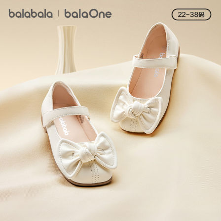 【balaOne】巴拉巴拉童鞋女童公主鞋2026夏新款甜美蝴蝶结小皮鞋