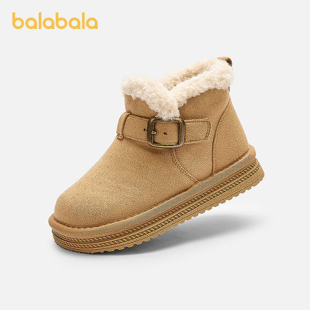 巴拉巴拉童鞋儿童雪地靴男女童短靴加厚加绒新冬靴子防滑保暖