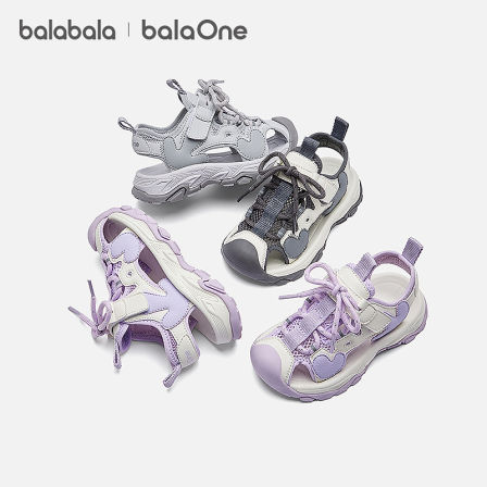 巴拉巴拉童鞋儿童凉鞋男女童2026新夏网孔镂空透气网面鞋立体爱心