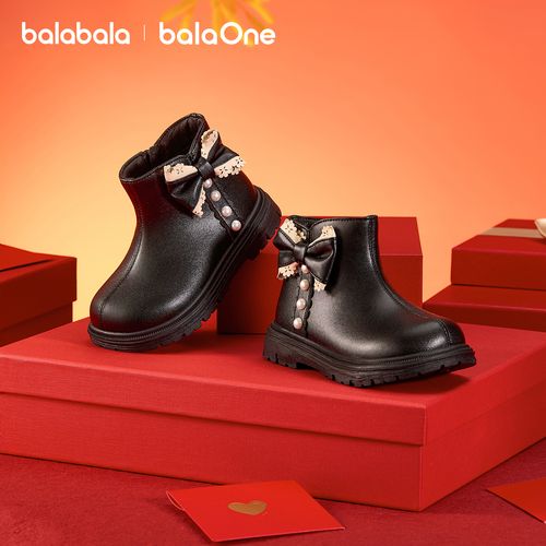 【balaOne】巴拉巴拉童鞋儿童靴子女童马丁靴春秋2026新公主短靴主图