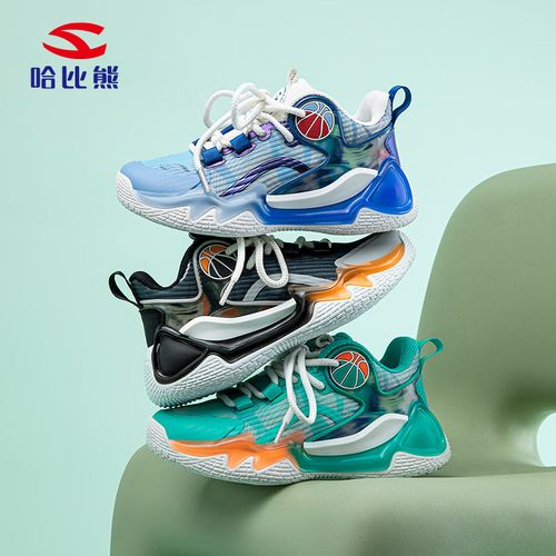 哈比熊童鞋篮球鞋新款儿童运动鞋中大童跑步防滑减震E151153135主图