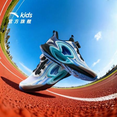 逐月新面安踏儿童男大童跑鞋2026新款舒适防滑耐磨青少年旋钮童鞋