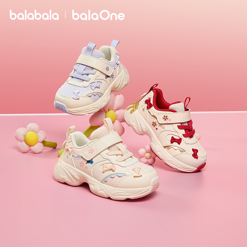 【balaOne】巴拉巴拉童鞋女童学步鞋运动鞋春秋2026新款蝴蝶结潮主图