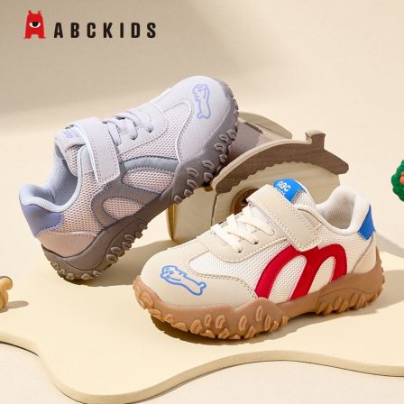 Abckids童鞋2026春季男童网面透气运动鞋6-12岁防滑女童休闲鞋子