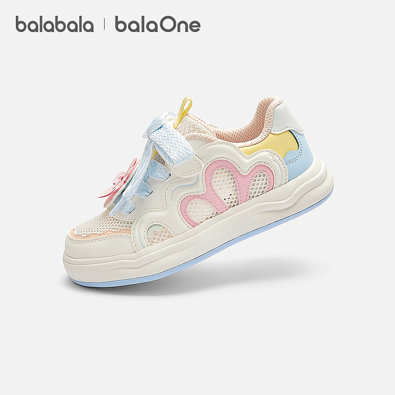 【balaOne】巴拉巴拉童鞋儿童板鞋低帮女童小白鞋2026夏新款鞋子主图