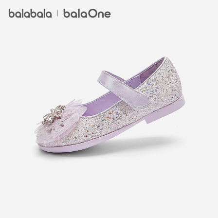 【balaOne】巴拉巴拉童鞋女童公主鞋2026新夏精致闪亮钻扣小皮鞋