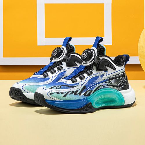 哈比熊童鞋新款男童中大童防滑减震篮球鞋缓冲旋钮扣运动鞋AS8595主图