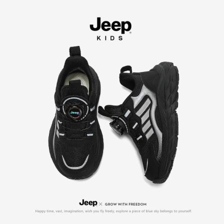jeep男童透气运动鞋户外登山男童鞋春季网面童鞋儿童软底跑步鞋子