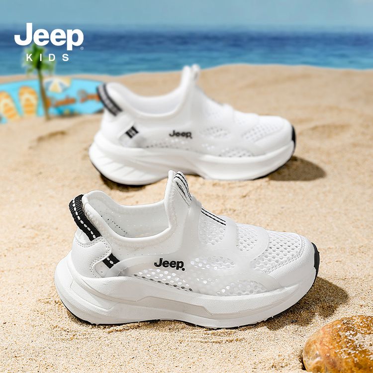 Jeep儿童夏季单网运动鞋户外超轻透气男童跑步鞋女童一脚蹬休闲鞋主图