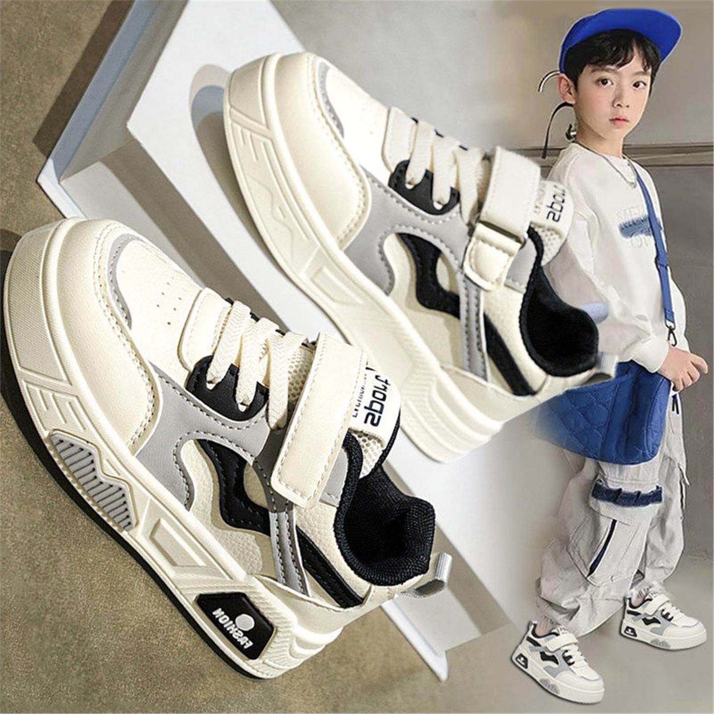 男童鞋子2026新款儿童防滑单鞋大童运动板鞋男孩初中小学生小白鞋主图