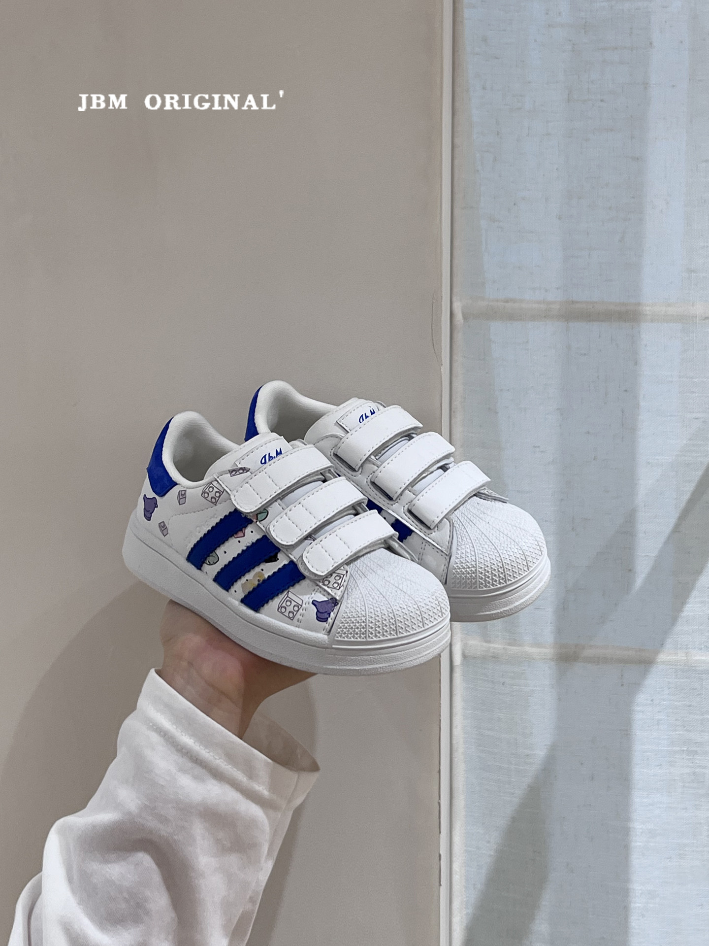 JBM 春季韩版儿童贝壳头板鞋2026新款男女学生休闲涂鸦运动小白鞋主图