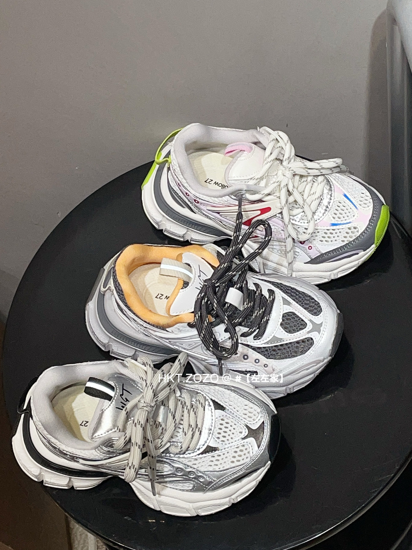 左左家HKT春夏2026新款时尚潮流网面运动鞋透气男女童休闲老爹鞋主图