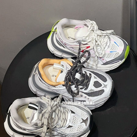 左左家HKT春夏2026新款时尚潮流网面运动鞋透气男女童休闲老爹鞋