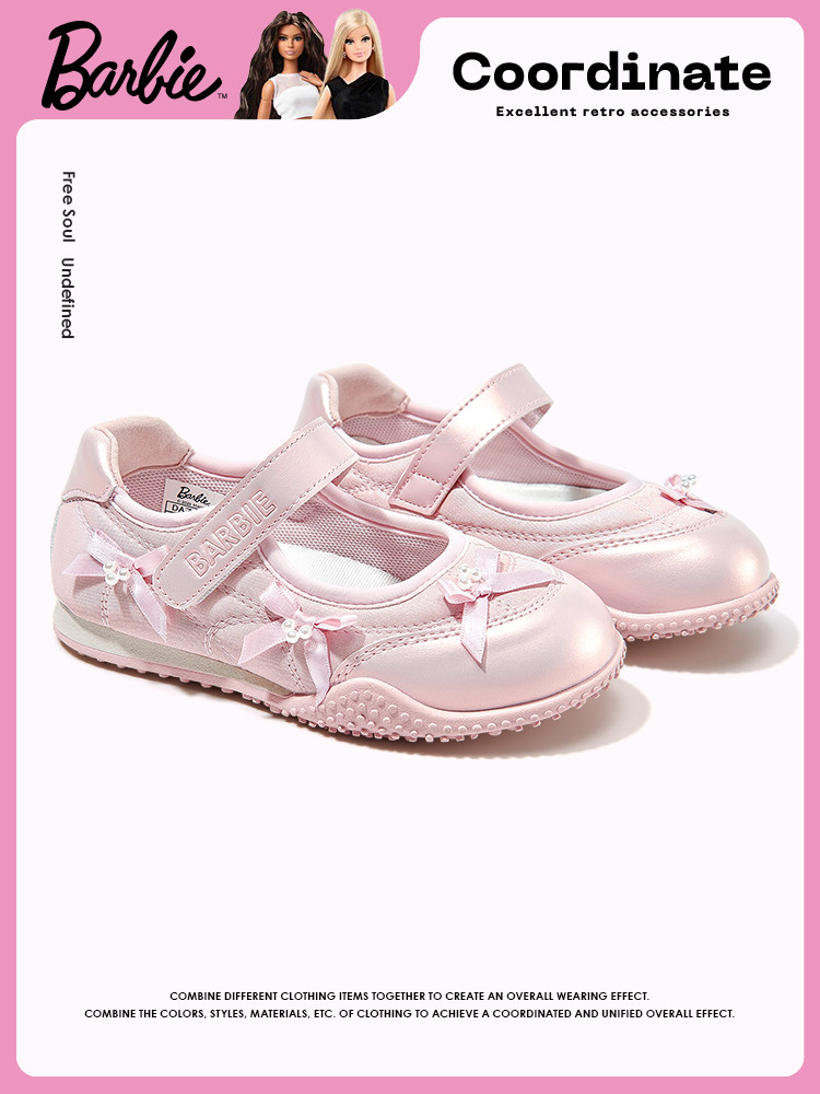 芭比童鞋女童玛丽珍鞋2026新款春季软底防滑小公主鞋儿童运动鞋子主图