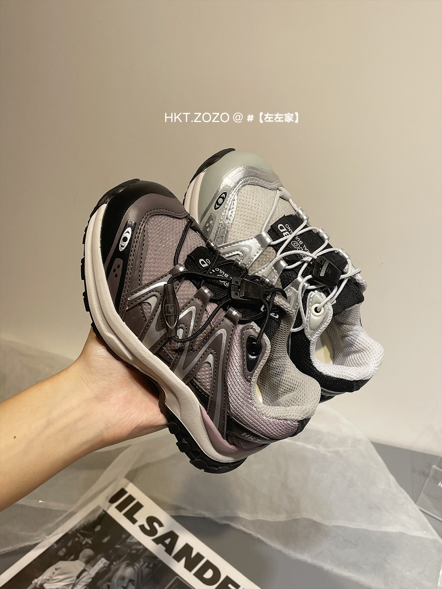 左左家HKTZOZO儿童复古拼色免系带运动鞋2026春男女童防滑登山鞋主图