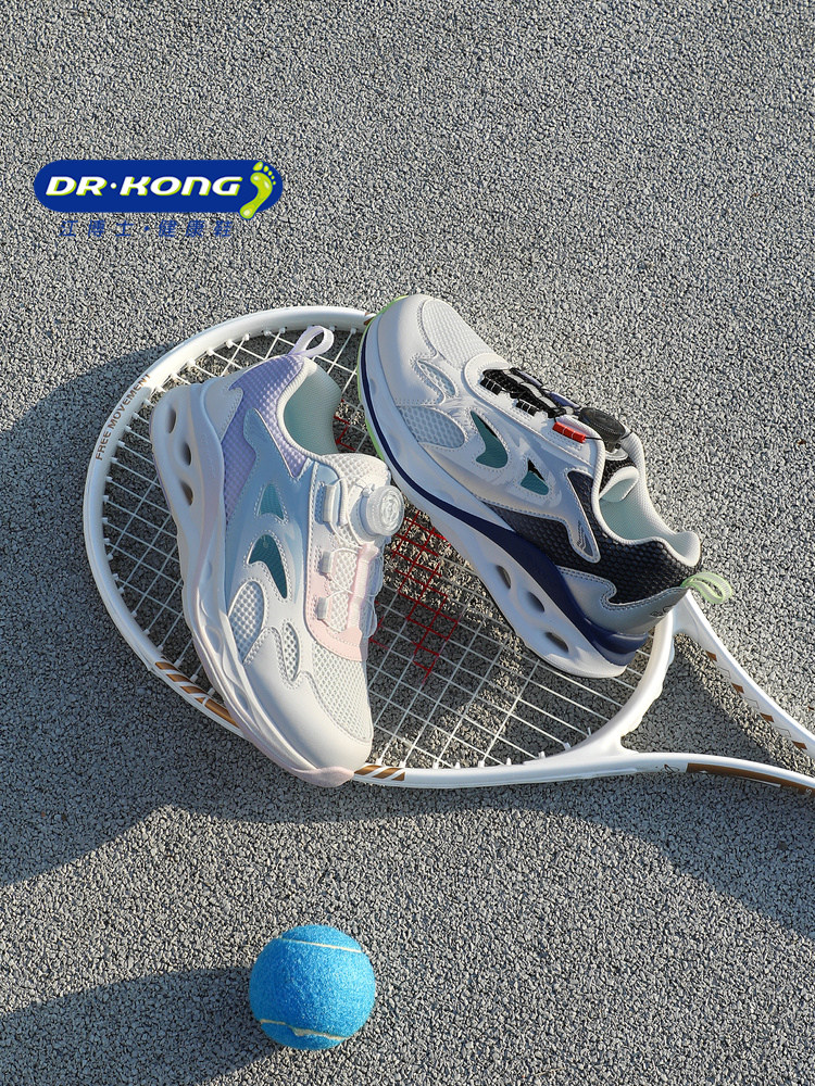Dr.Kong江博士童鞋2026春季新款旋钮扣男女中大童儿童运动鞋透气主图