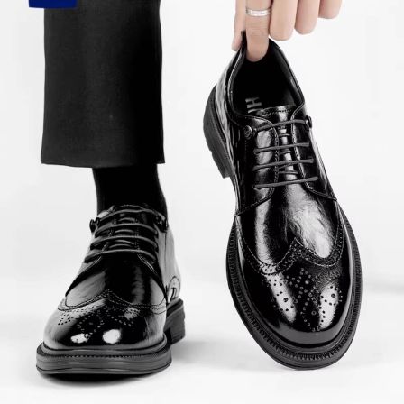 海澜之家男鞋2026春季新款增高新郎结婚商务正装百搭休闲皮鞋男款