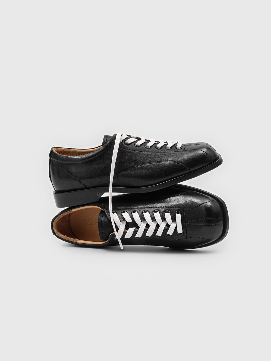 RZAAZ 质感水洗复古方头拳击鞋手工极简真皮休闲皮鞋cleanfit男鞋主图