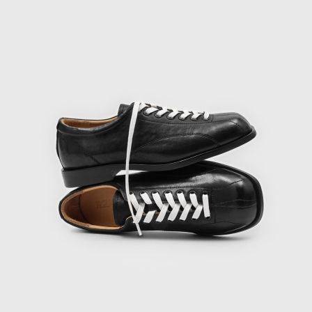 RZAAZ 质感水洗复古方头拳击鞋手工极简真皮休闲皮鞋cleanfit男鞋