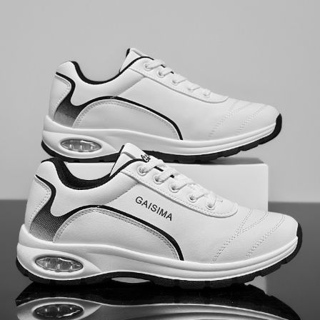 男鞋2026春季新款潮流百搭皮面运动跑步休闲气垫减震增高老爹潮鞋