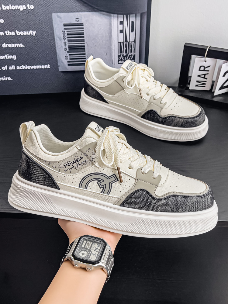 男鞋2026新款春季防滑耐磨增高软底休闲板鞋男士百搭运动小白潮鞋主图