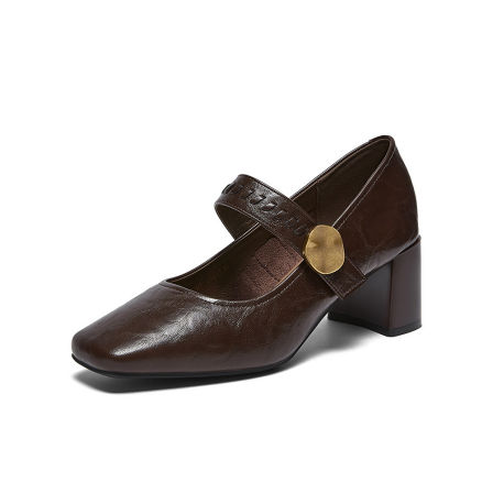 【李佳琦直播间时尚节】百思图玛丽珍鞋时尚复古法式方头单鞋Z