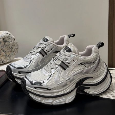 2026新款时尚休闲鞋女厚底增高运动鞋百搭舒适透气老爹鞋