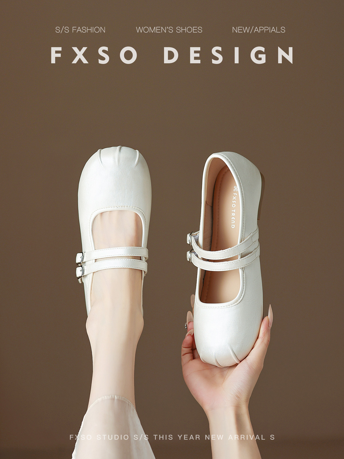 真皮【方巷大叔】2026春季新款复古玛丽珍鞋平底浅口单鞋单鞋女款主图