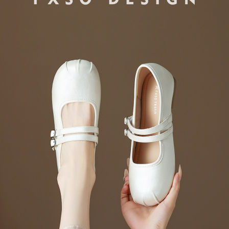 真皮【方巷大叔】2026春季新款复古玛丽珍鞋平底浅口单鞋单鞋女款