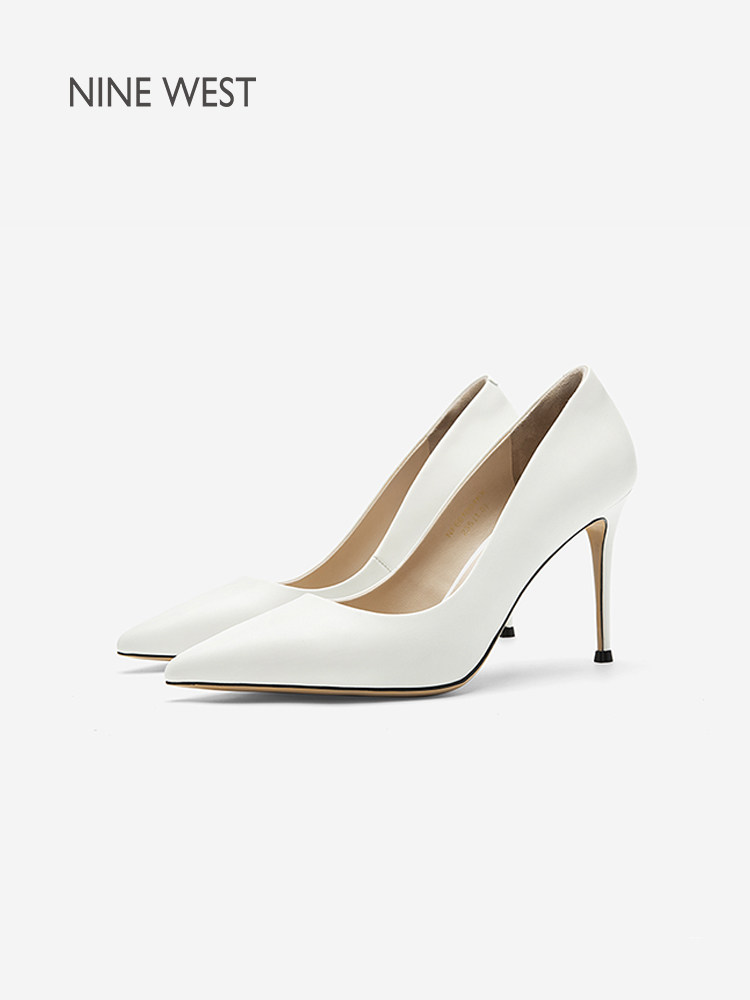 Nine West/玖熙真皮尖头高跟鞋女士职业气质女通勤风细跟浅口单鞋主图
