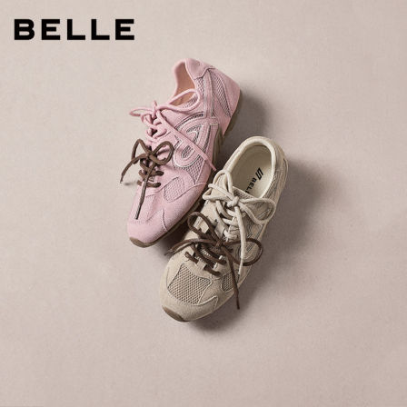 【所有女生的衣橱直播间】百丽流心榛果复古芭蕾德训鞋运动休闲鞋