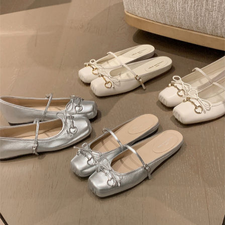 【苏茵茵】马衔扣芭蕾鞋~3cm内增高猪鼻子蝴蝶结玛丽珍拖鞋女单鞋