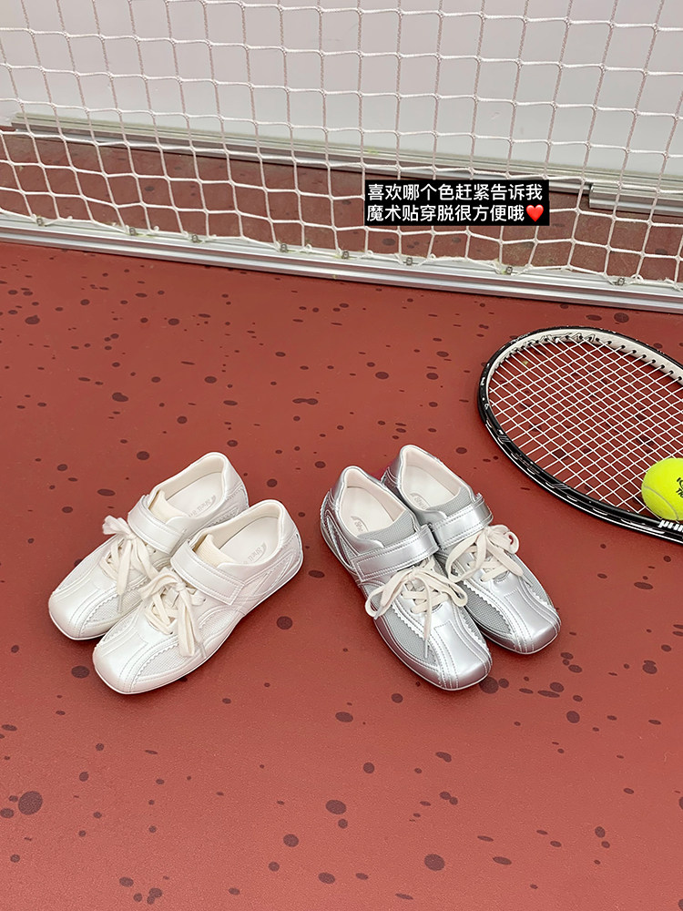 【苏茵茵】网球少女德训~5cm内增高魔术贴休闲运动德训鞋女阿甘鞋主图