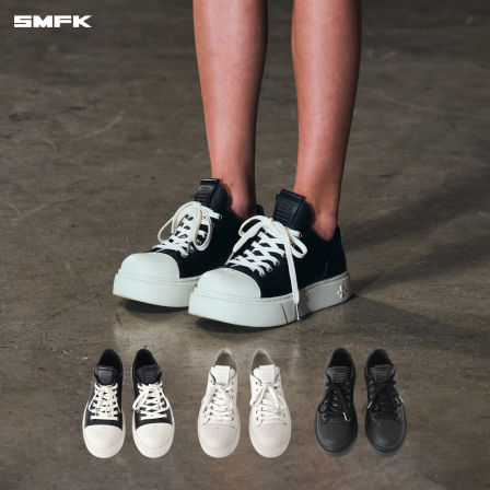 SMFK雕像皮质低帮球鞋S0001BW4/W4/BB1牛皮革黑白经典款三色可选