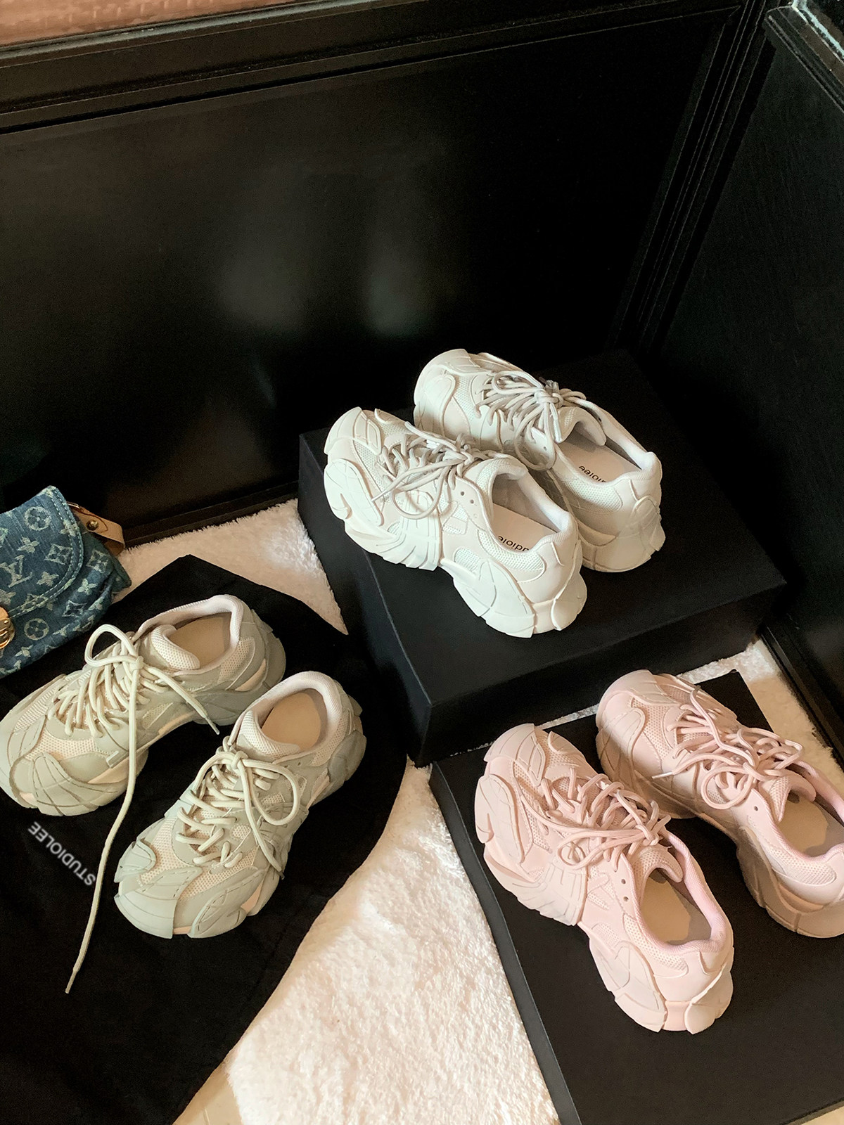 葡萄妈studiolee 6cm厚底~春季透气网面运动风系带八爪鱼老爹鞋女主图