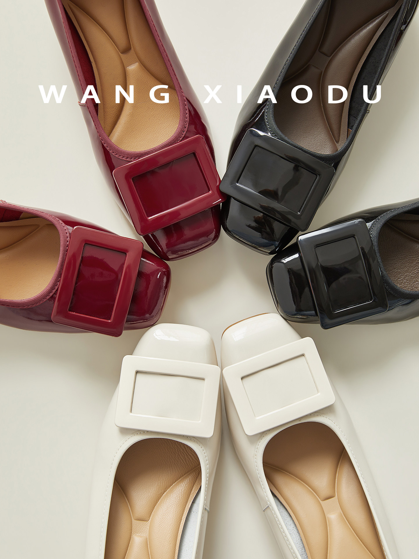 原创【王小毒】简约方扣●3.5cm粗跟浅口单鞋女方头通勤复古跟鞋主图