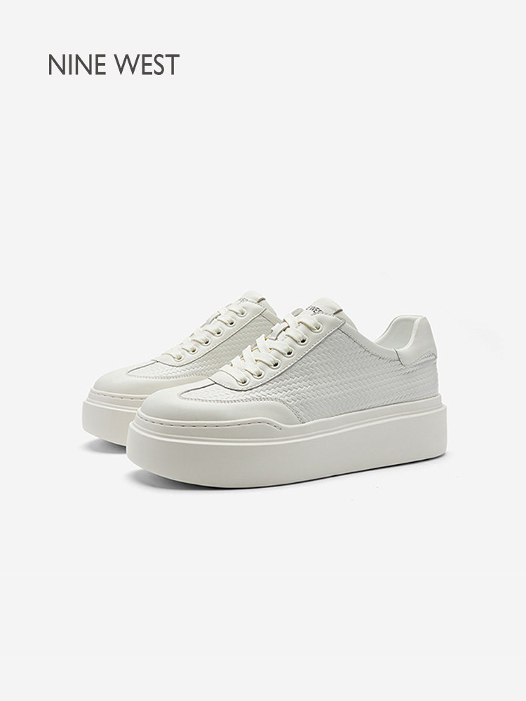 Nine West/玖熙街角甜叙厚底增高小白鞋女休闲百搭板鞋运动女鞋主图